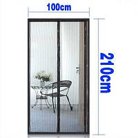 Антимоскитная сетка шторка от комаров на двери на магнитах (ЧЕРНЫЙ)