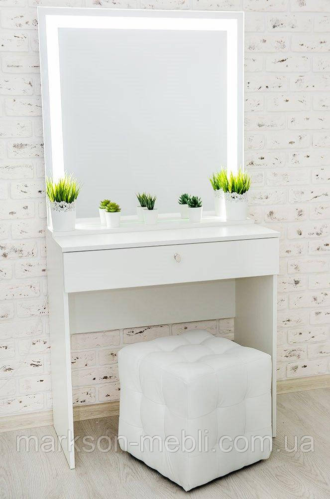 Стіл для майстра візажиста з LED підсвіткою в білому кольорі, фото 1