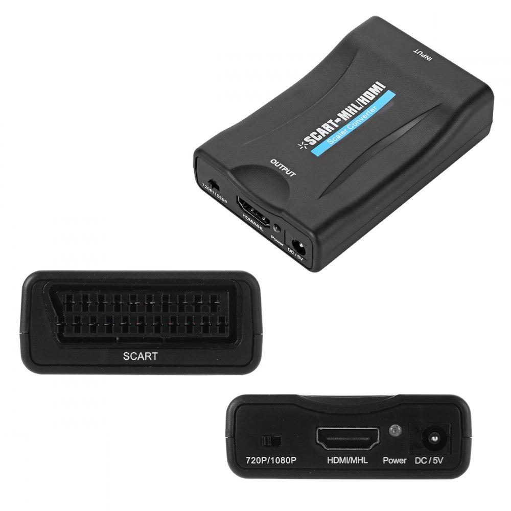SCART на HDMI адаптер конвертер відео аудіо до 1080p 60fps