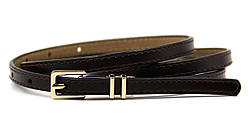 Вузький ремінь жіночий шкіряний Коричневий