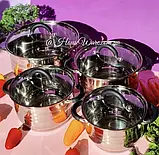 Набір кухонного посуду з неіржавкої сталі 8 предметів Edenberg EB-2412 Набір каструль для всіх різновидів плит, фото 8