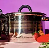 Набір кухонного посуду з неіржавкої сталі 8 предметів Edenberg EB-2412 Набір каструль для всіх різновидів плит, фото 5