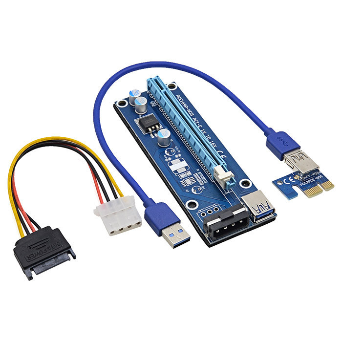 Райзер PCI-Express, PCI-E 1X на 16X USB 3.0 Molex V006