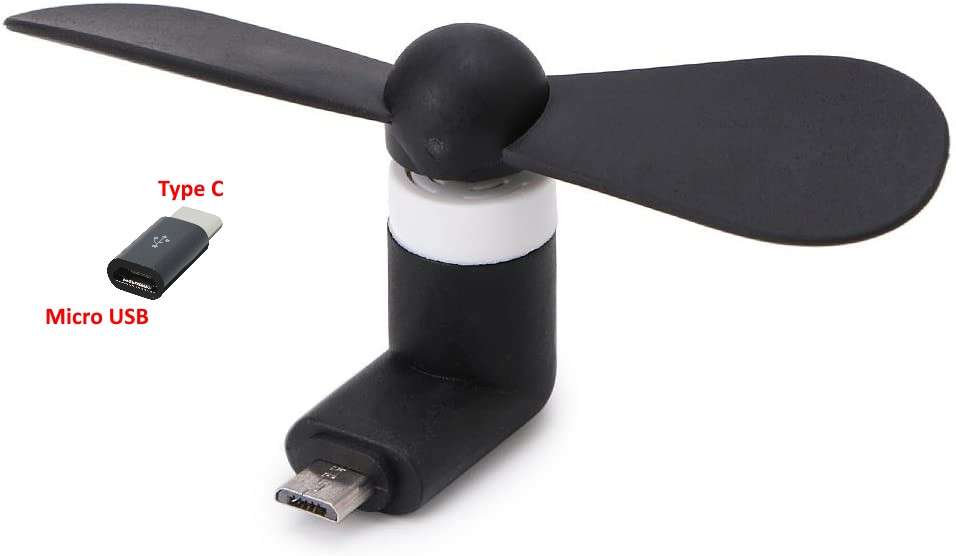 Міні вентилятор Type C Micro USB для телефону, фото 1