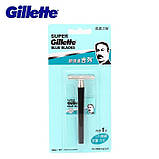 Станок для гоління Т-подібний Gillette Blue Blades + лезо, фото 4