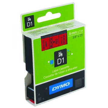 Картридж D1 DYMO 9 мм х 7м червоний пластик/чорний шрифт 40917/S0720