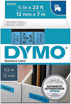 Картридж D1 DYMO 12 мм х 7м блакитний пластик/чорний шрифт 45016/S0720560