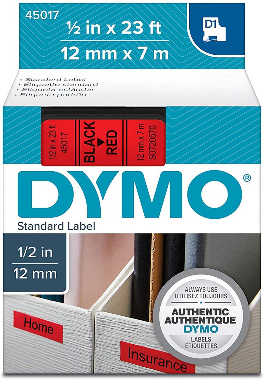 Картридж D1 DYMO 12 мм х 7м червоний пластик/чорний шрифт 45017/S0720570