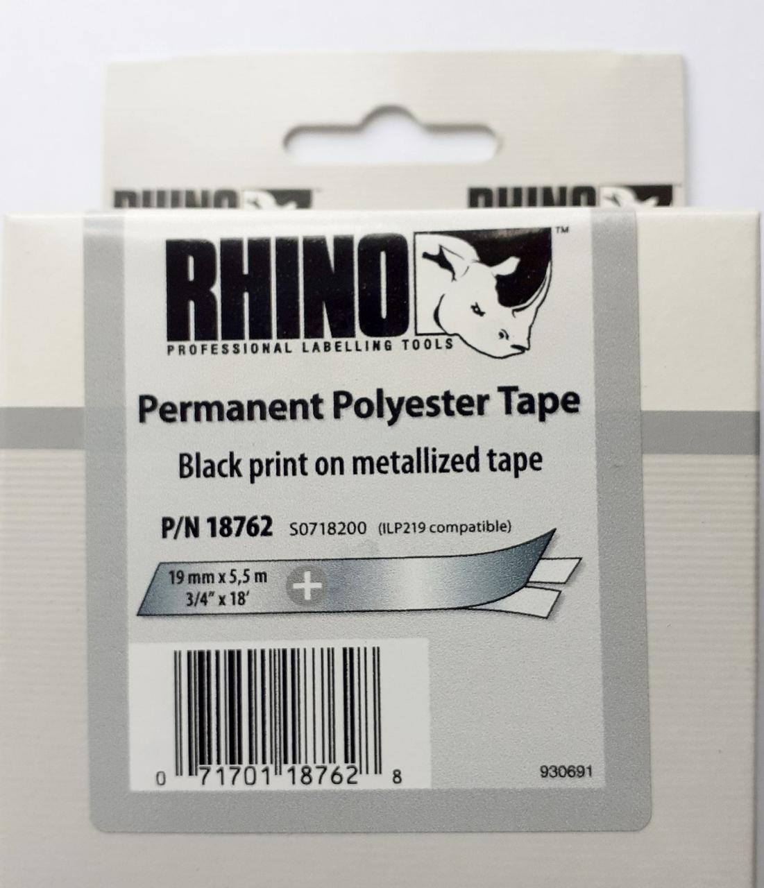 Картридж S0718200 з поліестеровою  стрічкою RHINO для термопринтерів DYMO 19 мм х 5,5 м