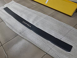 Накладка на бампер з загином Opel Zafira B 2005 р. (Nataniko Carbon)