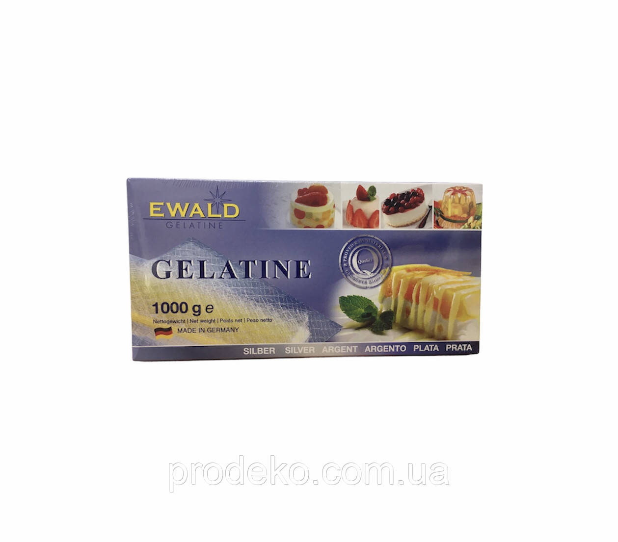 Желатин харчовий  листовий Ewald-Gelatine Silver 180 Bloom 1 кг