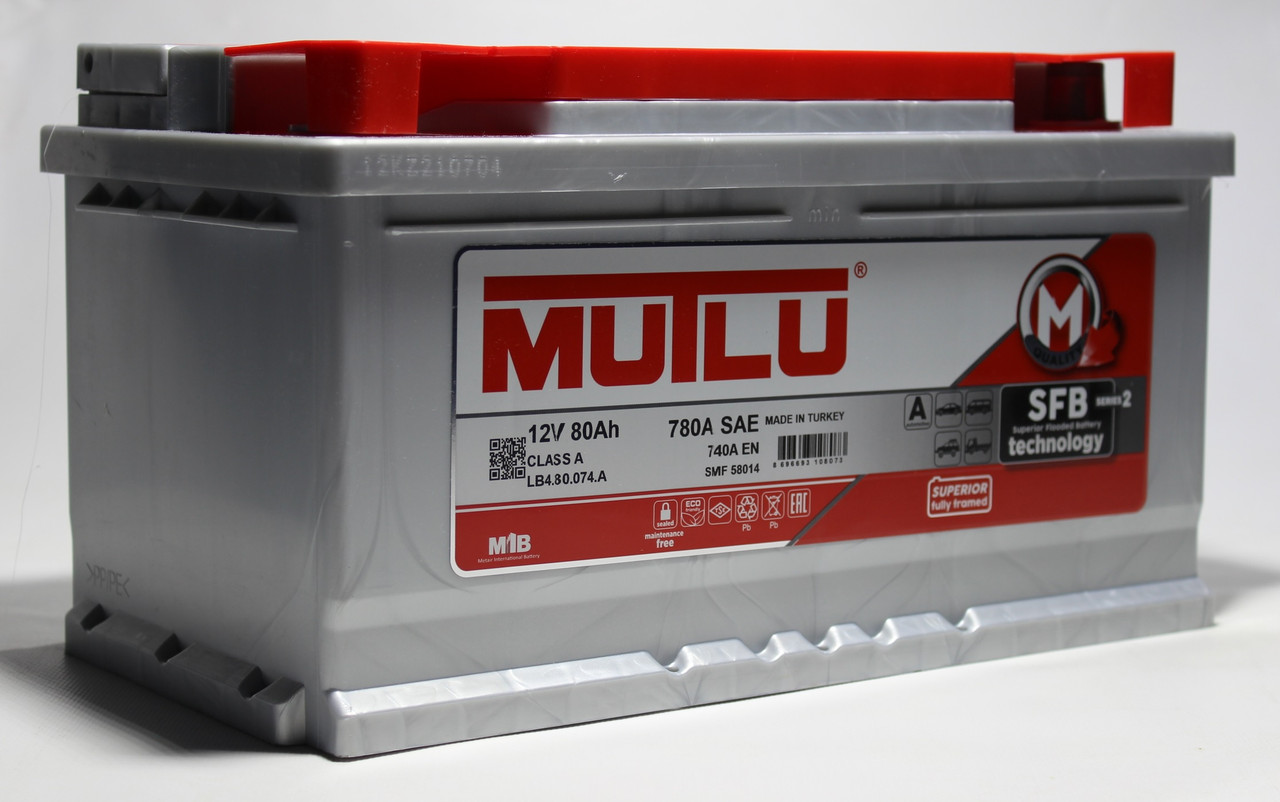 Акумулятор MUTLU SFB S3 6CT-80Ah/780A R+ низький LB4.80.074.A Автомобільний (МУТЛУ) АКБ Туреччина НДС
