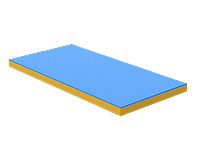 Мат детский гимнастический спортивный 200х100х5 см ПВХ сменный чехол для дома и спорт залов, детских комнат