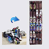 Підвісний органайзер для взуття на двері, 24 кишені, 150х50 см, фото 4