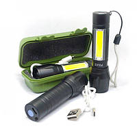 Ліхтарик BL511 XPE+COB USB зі скобою