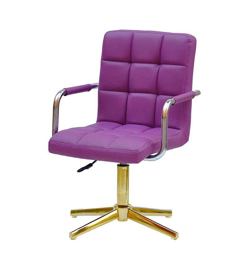 Крісло Augusto-Arm GD-Modern Base пурпуровий 1010 шкірозамінників, на золотій хрестовині, фото 1