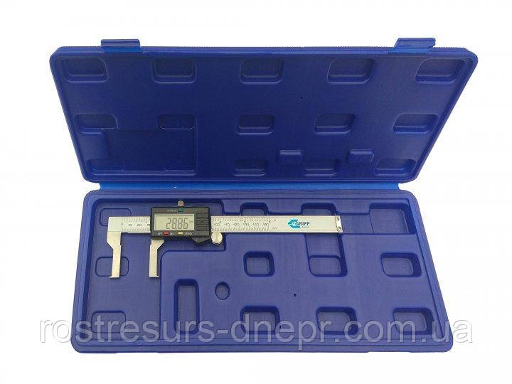 Штангенциркуль цифровий галузевої ШЦЦО 20-170-0.01 (для внутрішніх вимірювань канавок) "GRIFF", фото 1