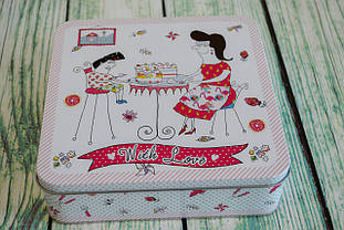 Жерстяна коробка 195х195х55мм принт №1