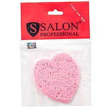 Спонж (губка) для вмивання Salon Professional, серце рожевий, фото 4
