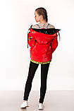 Демісезонна куртка з підтяжками для дівчинки Nestta червона розмір 152, фото 2