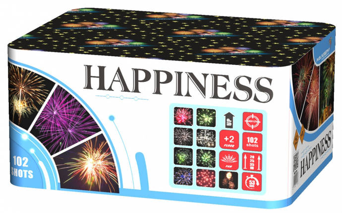 Салют HAPPINESS Калібр 20,25,30 мм \ 102 пострілів MC128, фото 2