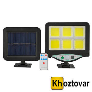 Світильник із датчиком руху вуличний Solar Sensor Light BK-128 6COB <unk> Пульт д/у