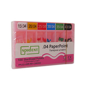 Паперові штифти (Paperpoints), 100шт. конус.04, Spident
