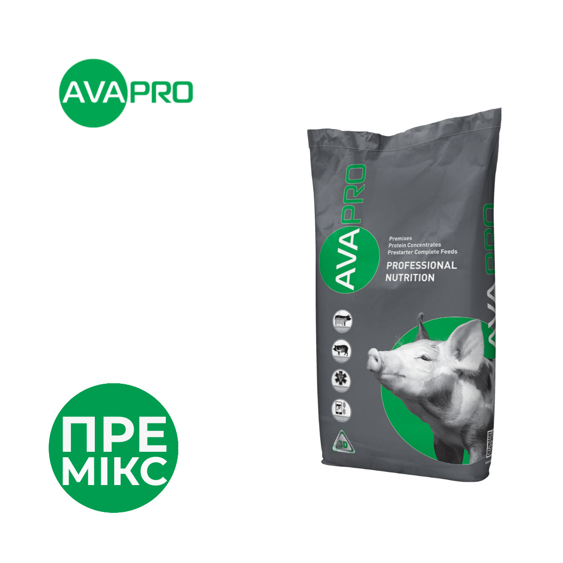 Премікс для лактуючих и супоросних свиноматок AVA PRO MIX  SS/SL 3/4%. Фасовка 25 кг