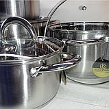 Набір кухонного посуду з неіржавкої сталі 8 предметів Edenberg EB-4003 Набір каструль для індукційної плити, фото 8