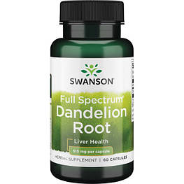 Корінь кульбаби Dandelion Root 515 мг Swanson 60 капсул