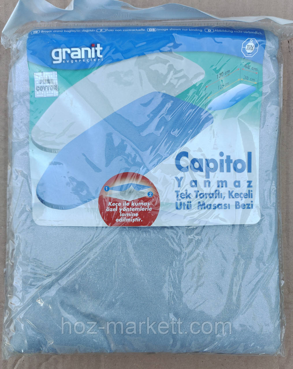 Змінний антипригарний чохол для прасувальної дошки 120 см х 38/42 см, фото 1