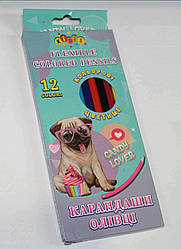 Олівці кольорові 12 кв No 13467 "Kidis" Candy lover puppy, гнучкий