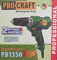 Мережевий шуруповерт Procraft PB1350 (2-х швидкісний)