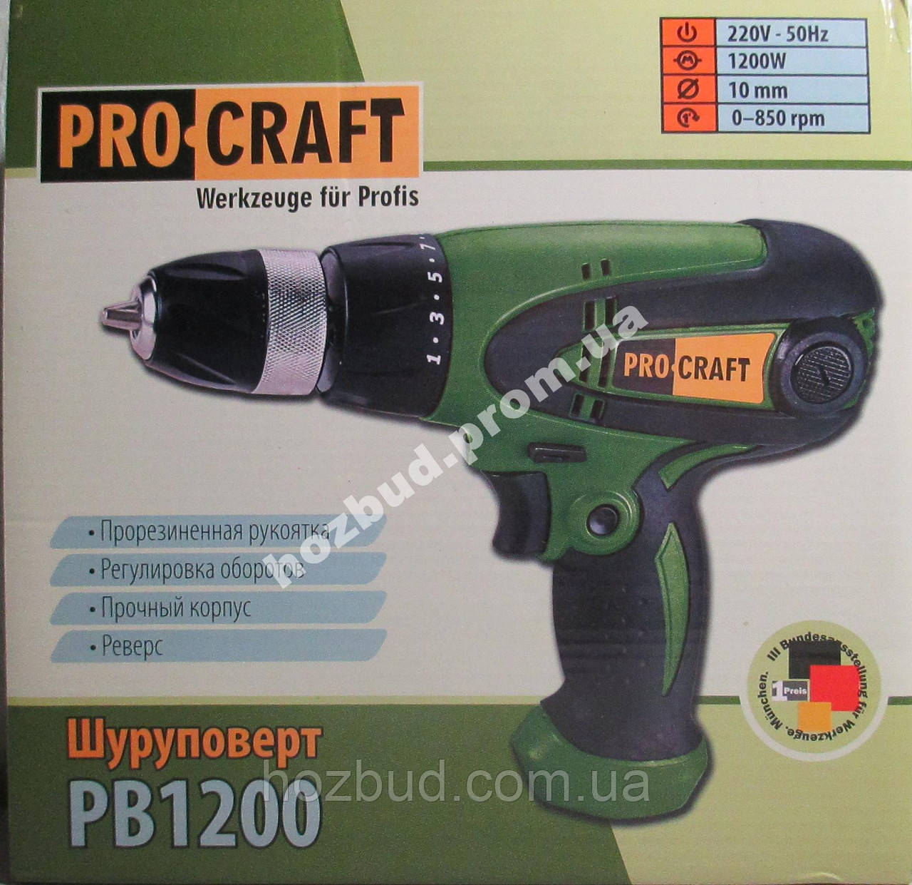 Мережевий шуруповерт PROCRAFT РВ1200 (1200 Вт)