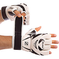 Перчатки для смешанных единоборств MMA Zelart BO-1374 черный-белый М/20-22 см