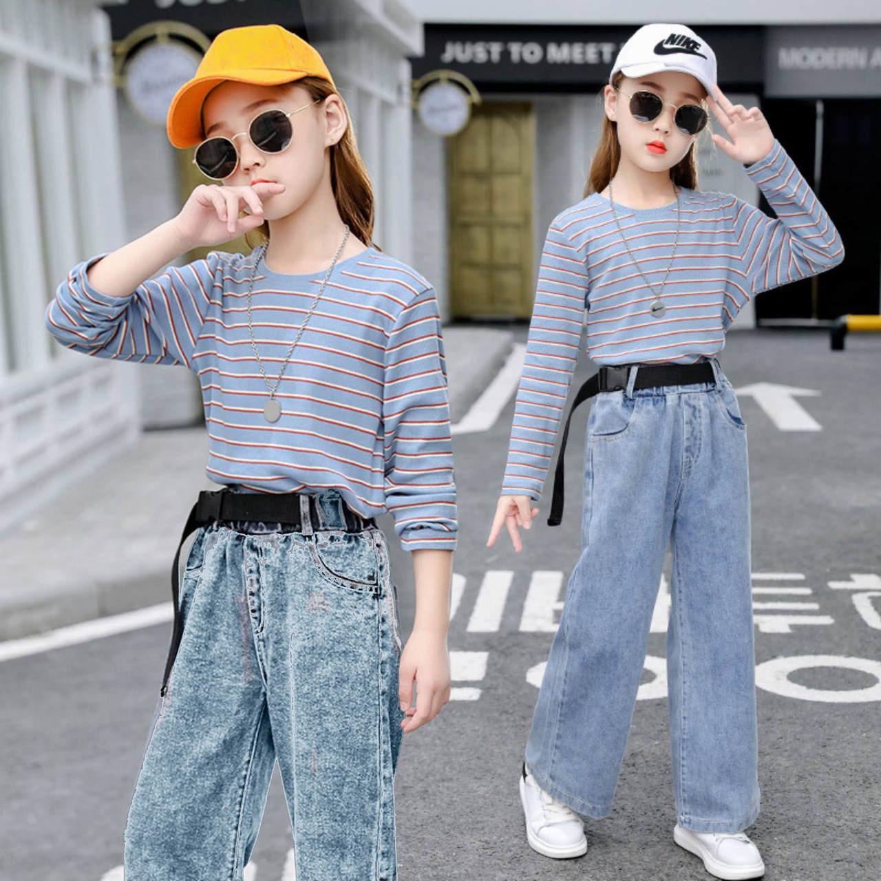 Джинси на дівчинку широкі Моми з регланом 120, фото 1