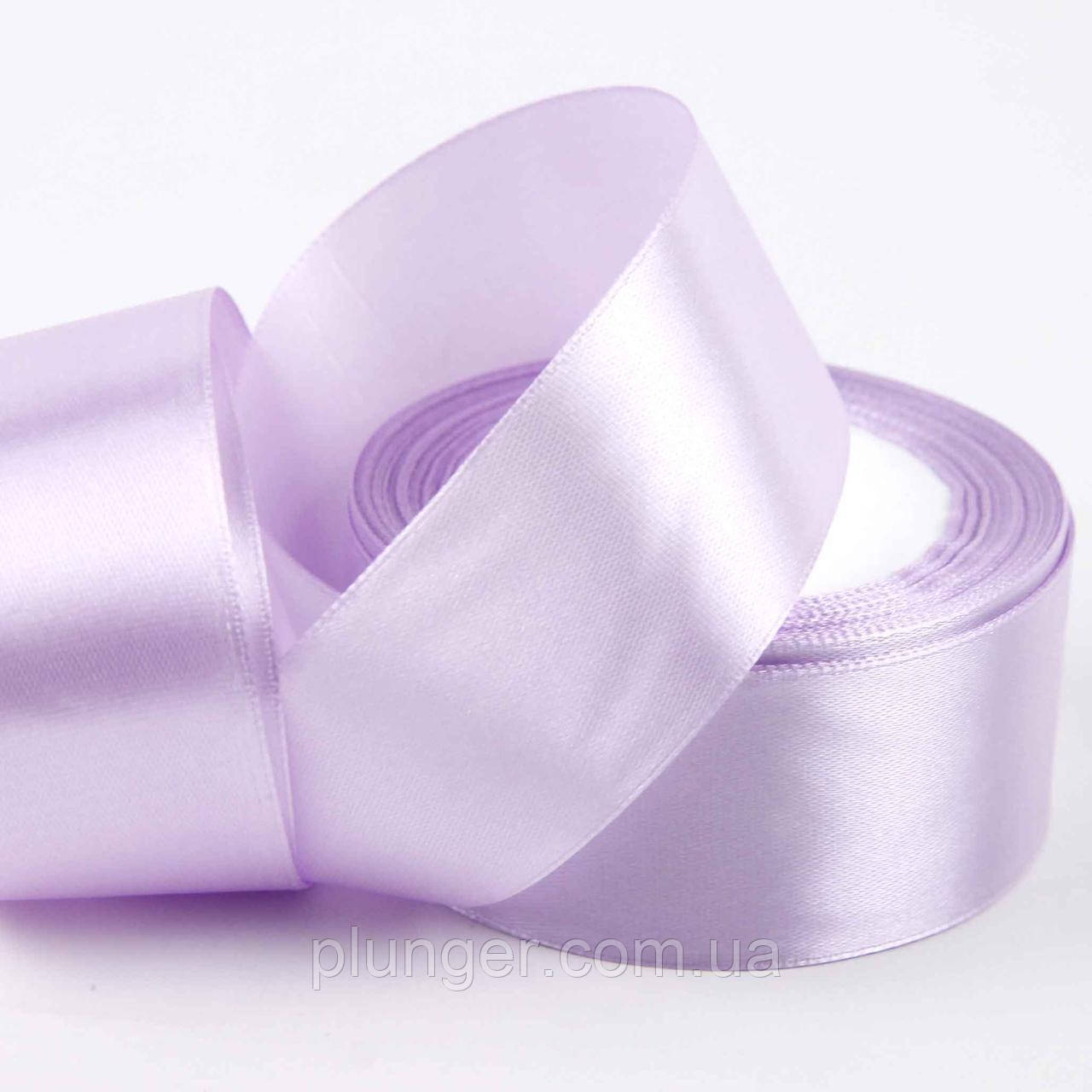 Стрічка атласна для пакування, 4 см, Світло-бузкова, фото 1