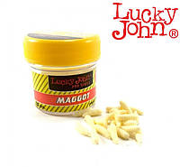 Опарыш силиконовый белый Lucky John Maggot 14мм 25шт