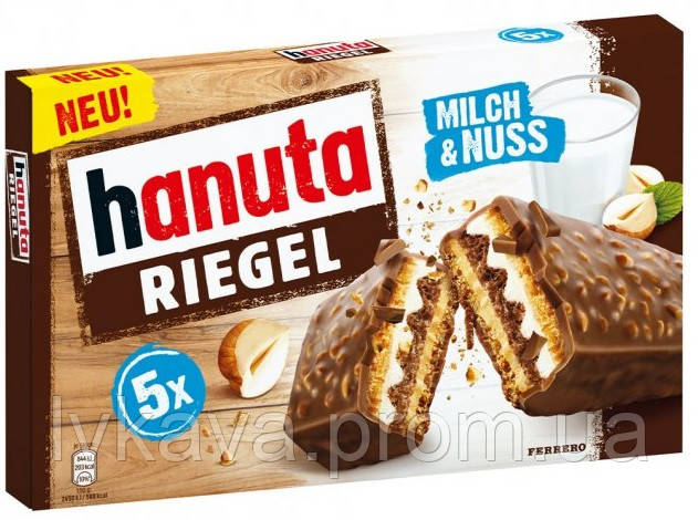 Вафельный батончик Hanuta Riegel Milch & Nuss , 5 x 34,5 гр, фото 2