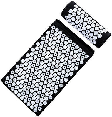 Килимок для акупунктурного масажу Acupressure Mat з подушкою Чорний 196406