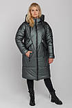 Жіноче стильне зимове пальто з капюшоном Клімента, фото 8