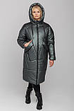Жіноче стильне зимове пальто з капюшоном Клімента, фото 9