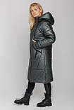Жіноче стильне зимове пальто з капюшоном Клімента, фото 10