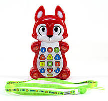 Телефон дитячий навчальний з проектором KI-7059 лисеня, українська мова