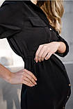 Бавовняна чорна сукня для вагітних і годуючих легка і ніжна з секретом для годування, 5273756-Ч, фото 7