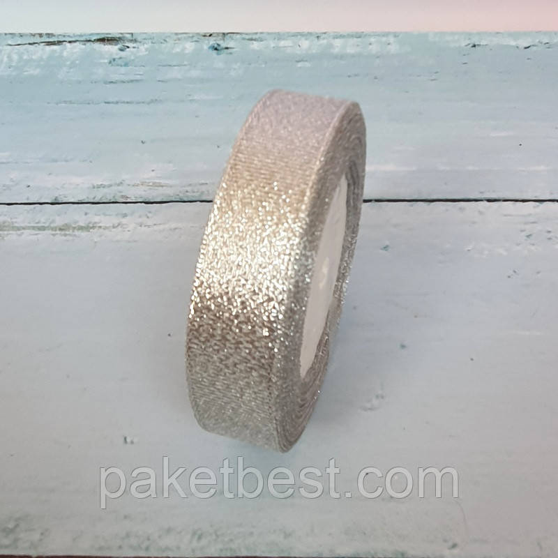 Стрічка "Парча" 2см/22,86 м Срібло