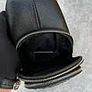Чоловіча нагрудна сумка (слінг) з тисненням під страусину шкіру на два відділи, фото 2