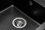 Гранітна мийка Granado AVILA black shine 6250 чорна, фото 6