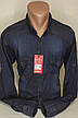 Чоловіча сорочка джинсова синя Red Lain vd-0017 приталені стрейч Туреччина трансформер, фото 5
