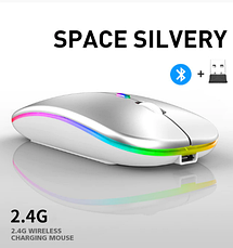 Мишка беспроводна з акумулятором Bluetooth BT5.2 + 2.4 GHz 1600DPI, фото 5